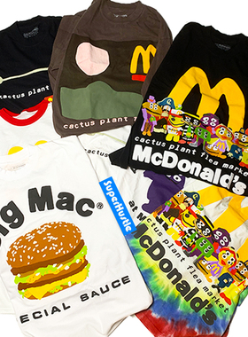 现货 Cactus Plant Flea Market x 麦当劳 CPFM联名款汉堡短袖T恤