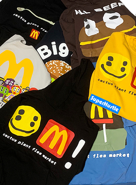 现货 Cactus Plant Flea Market x 麦当劳CPFM联名款汉堡卫衣帽衫