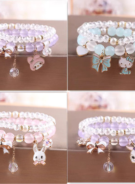 小女孩水晶韩国弹力手串