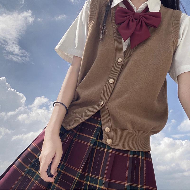 萌酱派学院风针织JK开衫马甲