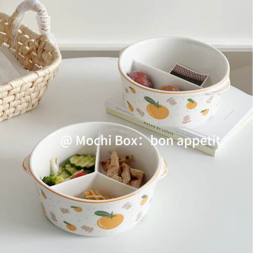 两格三格一体陶瓷饭盒