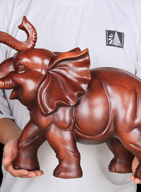 招财大象摆件一对聚财纳福吉象家居饰品客厅工艺品酒柜办公室摆设