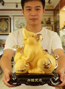 老鼠摆件十二生肖锦鼠纳福家居客厅办公室电视柜隔断装饰品生肖鼠