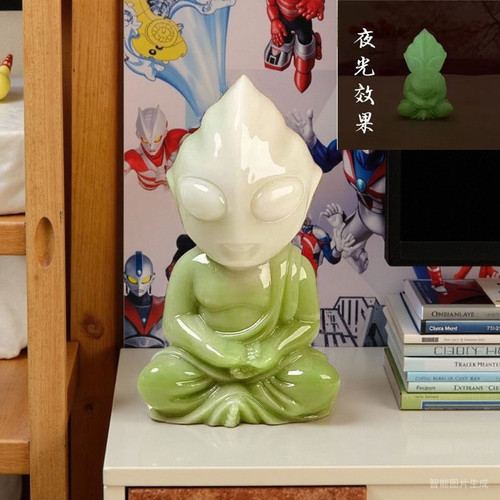 夜光发光打坐奥特佛鱼缸造景摆件