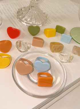 韩国东大门新款方形戒指小众时尚简约食指戒个性高级感百搭手饰女