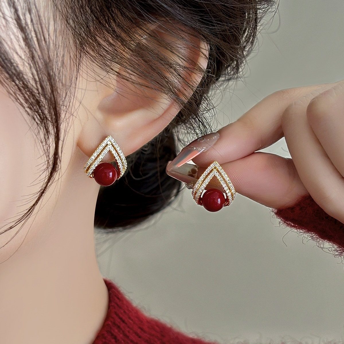 新款锆石三角形耳环简约轻奢高级感耳钉小众时尚气质百搭耳饰秋冬,饰品/流行首饰/时尚饰品新,耳环,淘宝优惠券,粉丝福利购,淘宝优惠卷