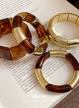 韩国东大门拼接手链美拉德简约时尚手环轻奢高级感手饰设计感小众