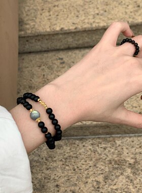 新款月光石串珠叠戴手链新中式气质简约手环小众轻奢高级感手饰女