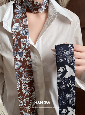 新款布艺时尚丝巾领带项链复古时尚西服系脖颈链高级感百搭项饰女