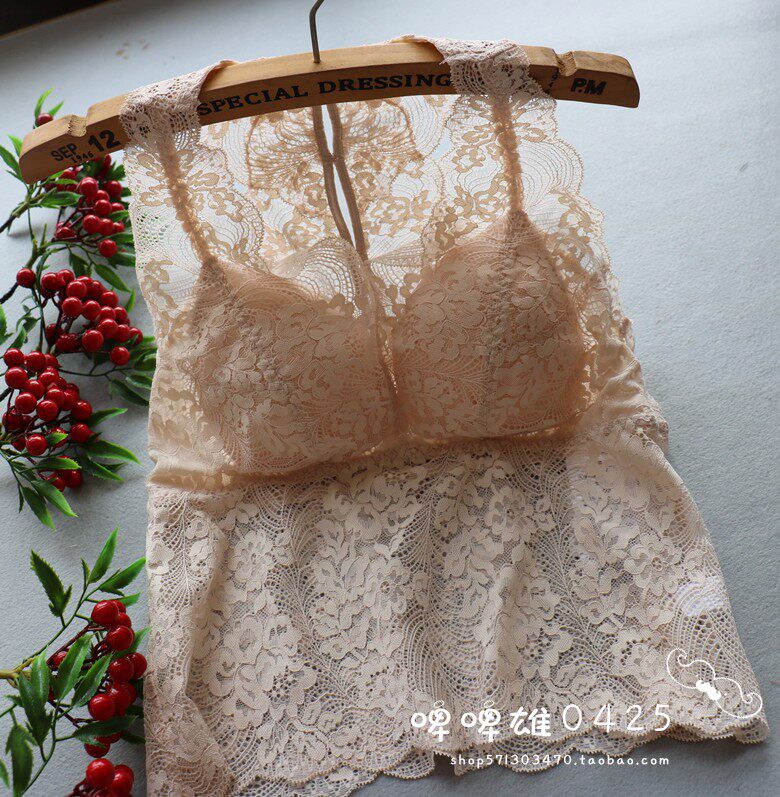 丽维性感全蕾丝女美背免穿文胸