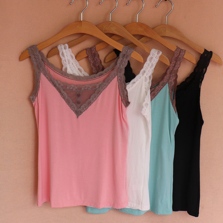 丽维 韩版圆领蕾丝甜美假两件莫代尔打底吊带衫女士小背心1945,女士内衣/男士内衣/家居服,女三角裤,淘宝优惠券,粉丝福利购,淘宝优惠卷