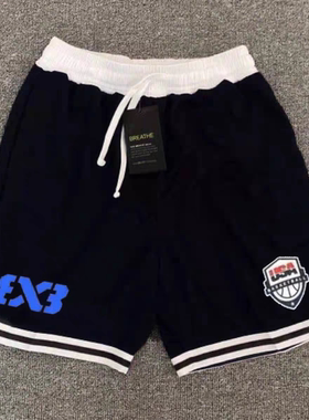 美式短裤篮球3v3训练五分裤速干网眼三对三大师赛运动宽松休闲裤