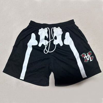 美式夏季男女潮流卡通运动休闲短裤宽松透气速干网眼篮球裤不过膝
