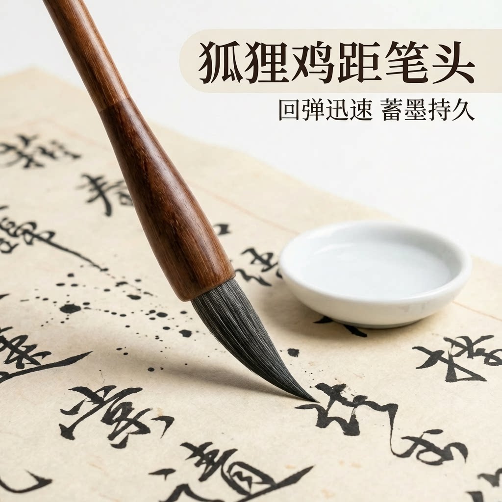 狐狸鸡距毛笔中小楷书法练习创作楷书行书隶篆毛笔国画套装