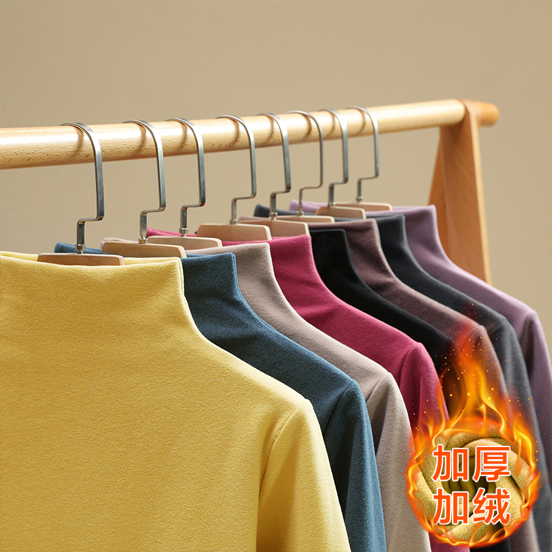 秋冬加厚保暖双面绒洋气风打底衫