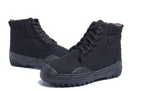 冬季男士棉鞋黑色高帮棉胶鞋加绒加厚户外防寒保暖鞋冷库工作鞋