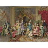 B17 19世纪欧洲宫廷油画图集 饰画芯0257 国外油画人物装