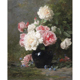 花卉油画 饰 Roses 居家室内装 饰画 装 Vase Bouquet
