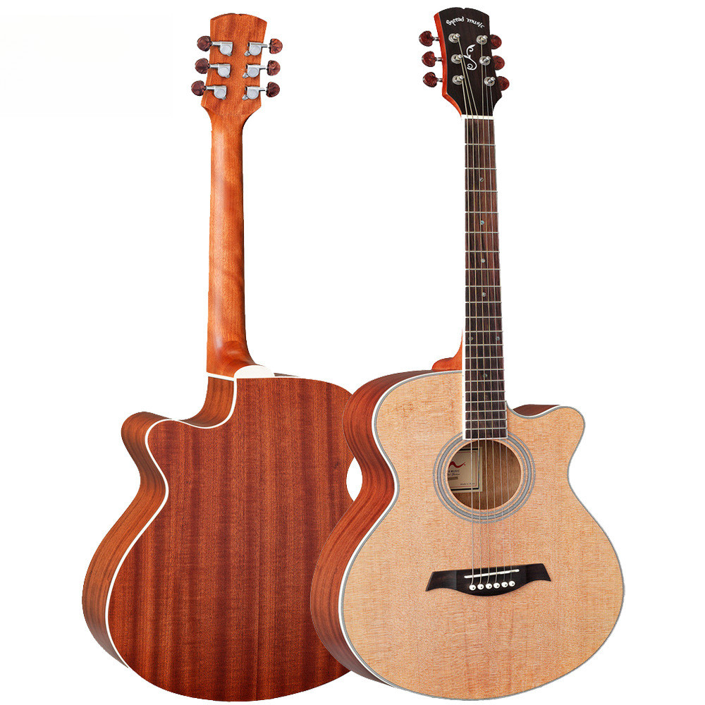 40寸民谣吉他云杉面板 沙比利木吉他男女演奏适用成人学生推荐