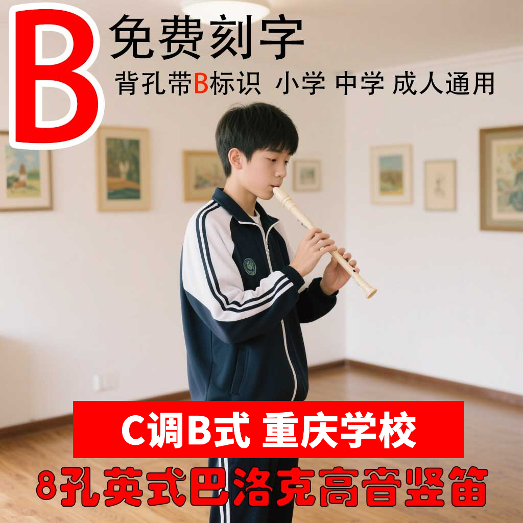 新款专业级通用型英式巴洛克式八孔高音竖笛适合学生入门演奏使用