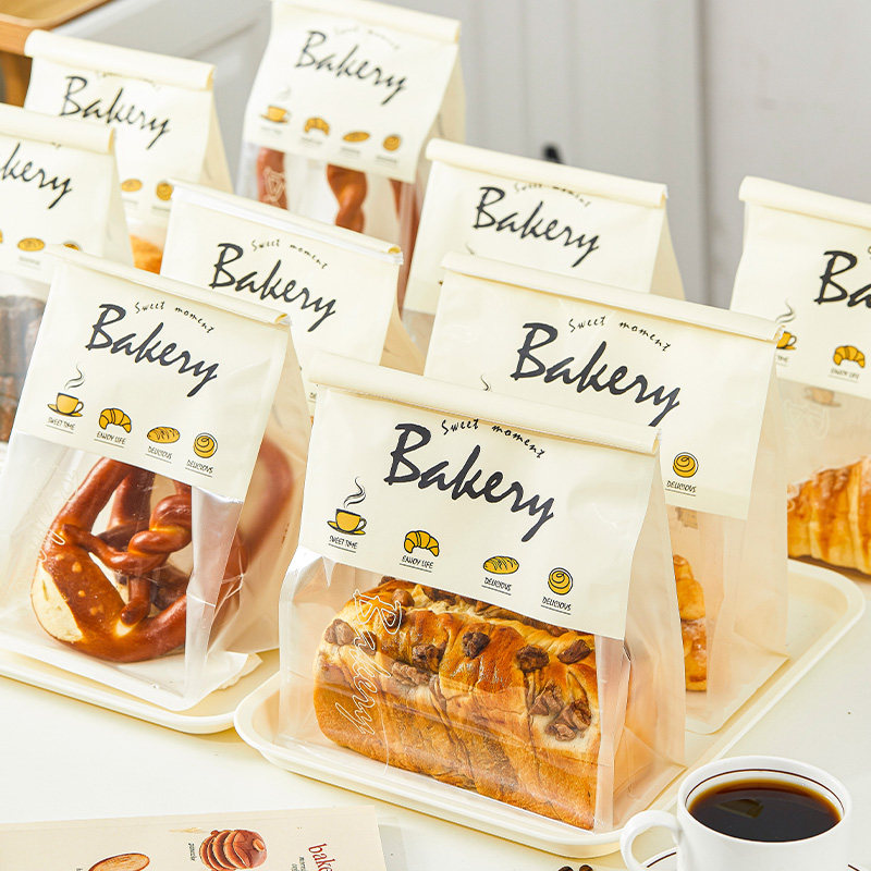 吐司面包包装袋450g克贝果欧包烘焙食品饼干自封袋牛皮纸打包袋子