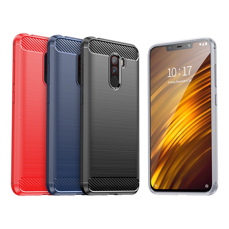 适用小米Pocophone F1手机壳小米F1保护套拉丝纹防滑全包防摔软壳