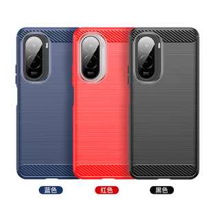 适用于小米Poco M7 4G手机壳Poco M7 Plus 4G简约拉丝碳纤维纹防滑防指纹全包边防摔保护套软壳