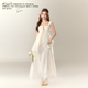 海岸浮光 BLUE 白色海边度假连衣裙夏假两件别致显瘦吊带长裙