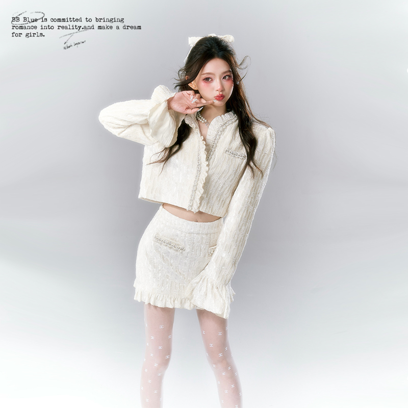 BB BLUE 原创设计 春季复古小香风两件套装小众套装裙轻奢高级感