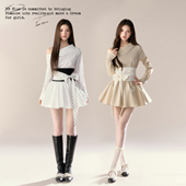 小个子巨好看露肩衬衣连衣裙 冷淡系高级不撞款 BLUE 心动信号