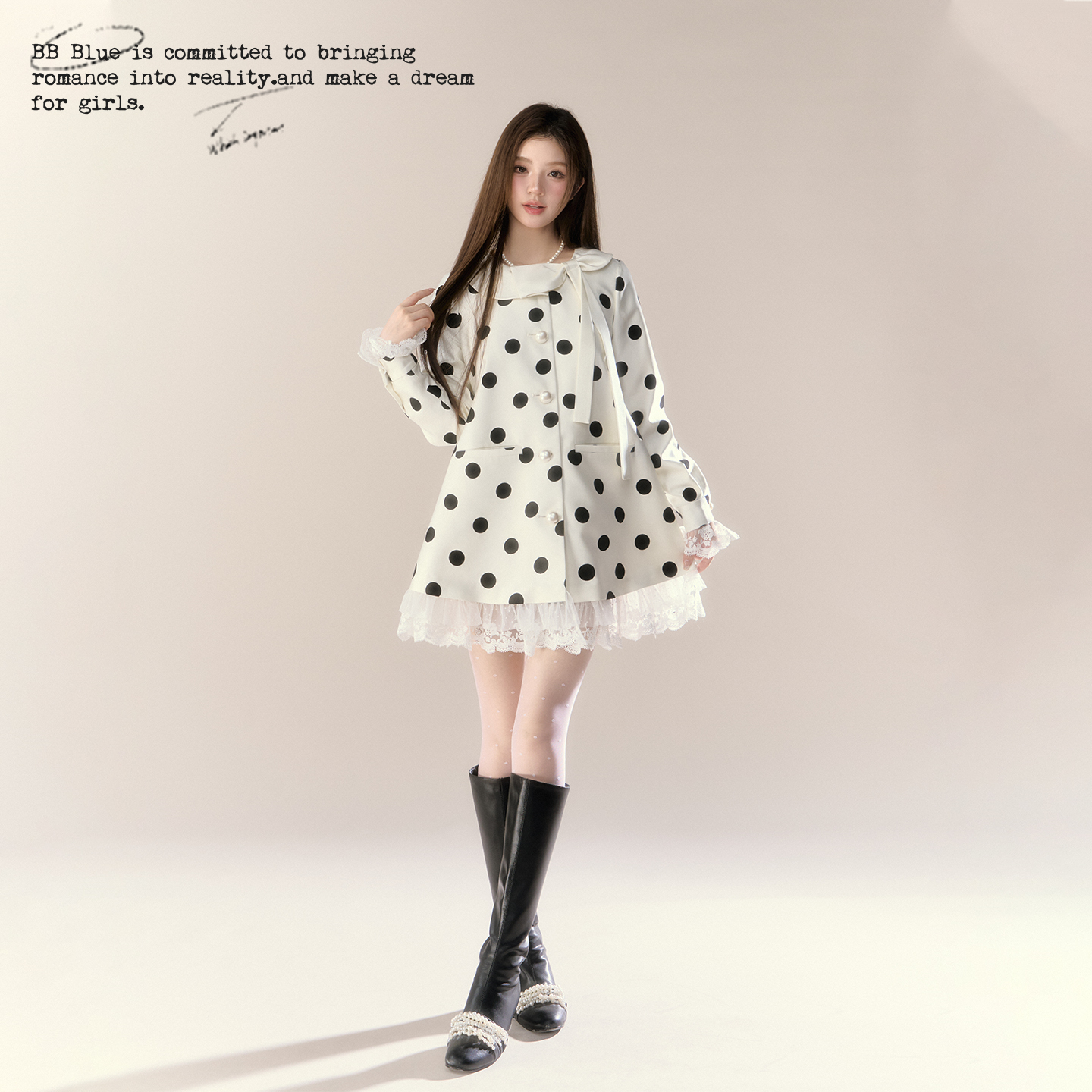 BB BLUE/罗马假日/2025巨好看的波点风衣高级感别致大气显瘦外套