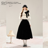 BLUE 留洋千金 富家千金收腰法式 高级感斗篷两件套装 长裙女