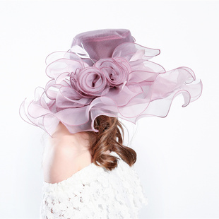 女夏纱帽出游沙滩帽子太阳帽女大檐防晒帽女防紫外线大沿遮阳帽子