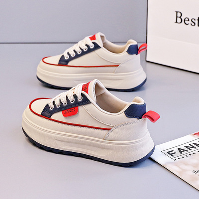 2026年春季新品时尚潮流女板鞋厚底韩版百搭休闲运动平底防滑女鞋