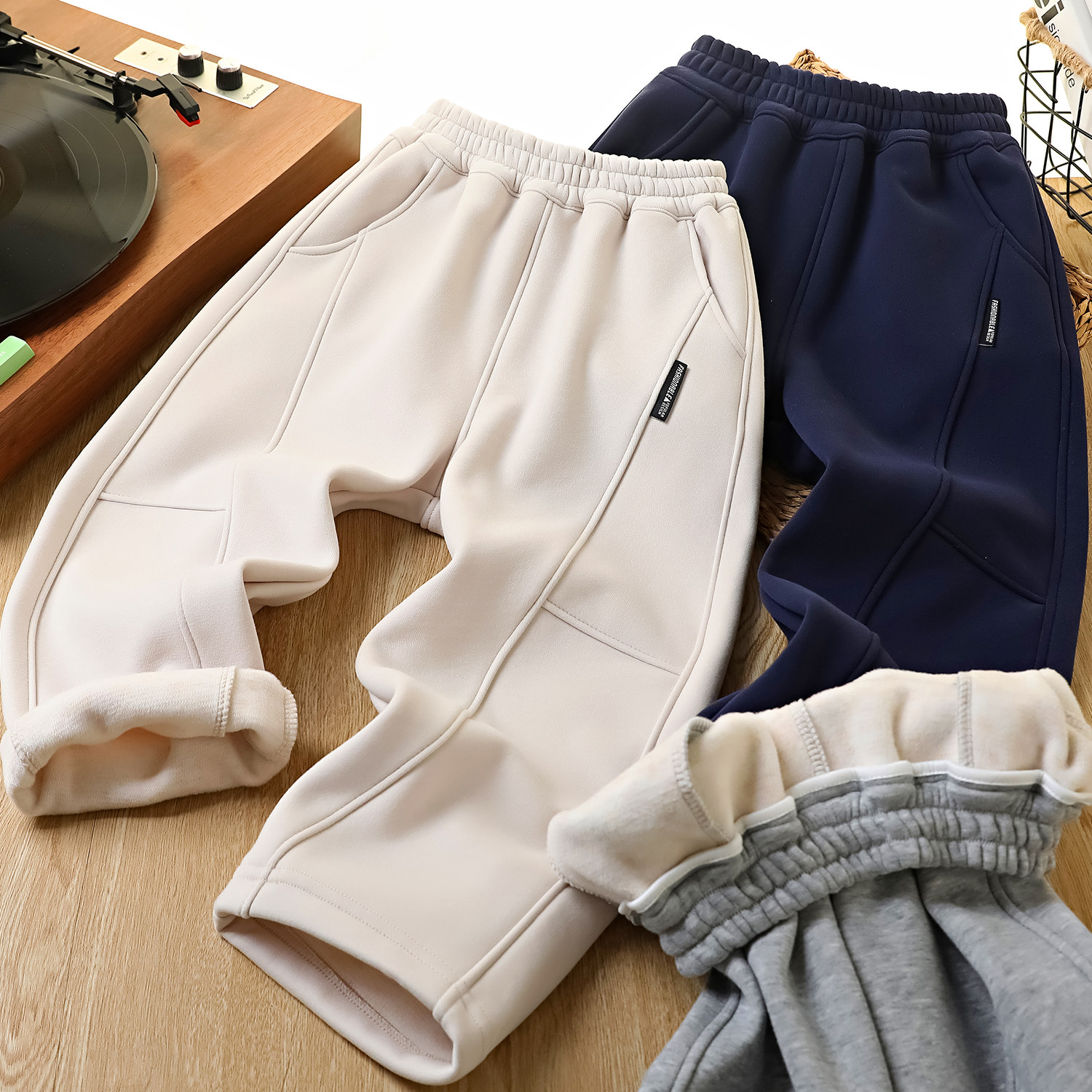 渺儿妈童品 男童加厚一体绒运动裤2026冬新款儿童百搭加绒弯刀裤,童装/婴儿装/亲子装,裤子,淘宝优惠券,粉丝福利购,淘宝优惠卷