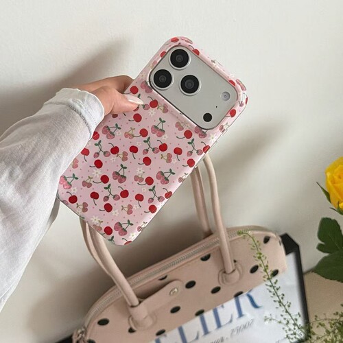 ins粉底波点樱桃iPhone防摔软壳