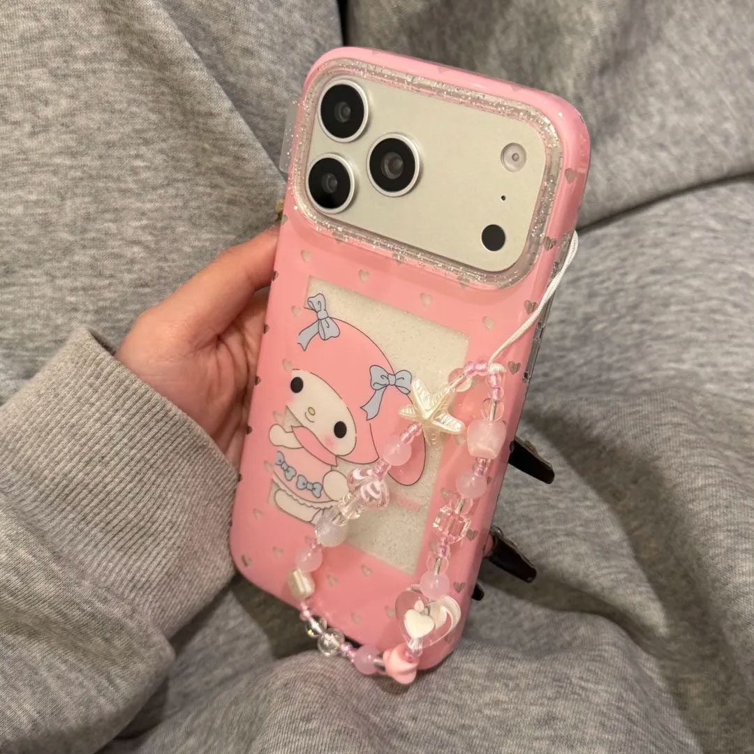 泡泡闪粉透明美乐蒂镂空爱心ins韩系17pro手机壳17prom