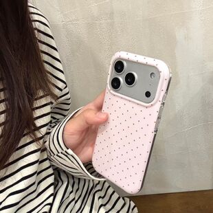 SHEEP CASE韩系ins磨砂简约波点适用苹果17promax手机壳iphone16pro新款15小众14高级感13女17全包防摔保护套