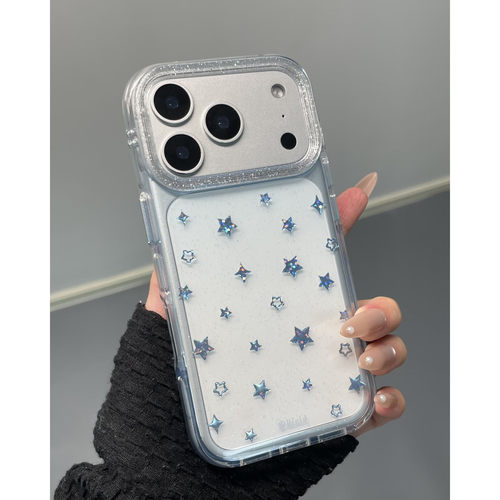 ins透蓝星星iPhone全包防摔软壳