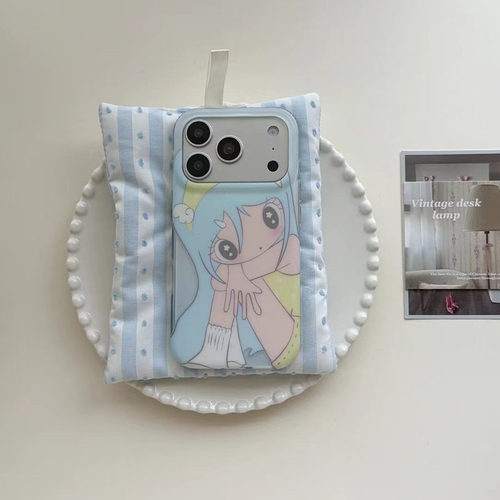 韩系ins风可爱卡通少女适用苹果17promax手机壳iphone16pro新款15小众14高级感13少女心17全包防摔保护套软壳