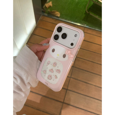 韩系粉色镂空美乐蒂全包防摔软壳