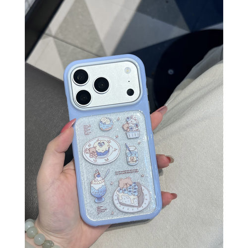 韩系蓝莓蛋糕小熊苹果全包防摔壳