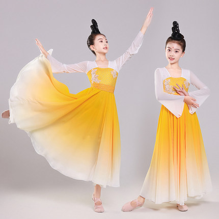 桃李杯嬉闹古典舞飘逸舞蹈服儿童少儿艺考级剧目服扇子舞表演服女