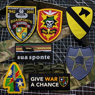 美驻越顾问司令部臂章游骑兵魔术贴章支奴干运输机士气章包贴徽章