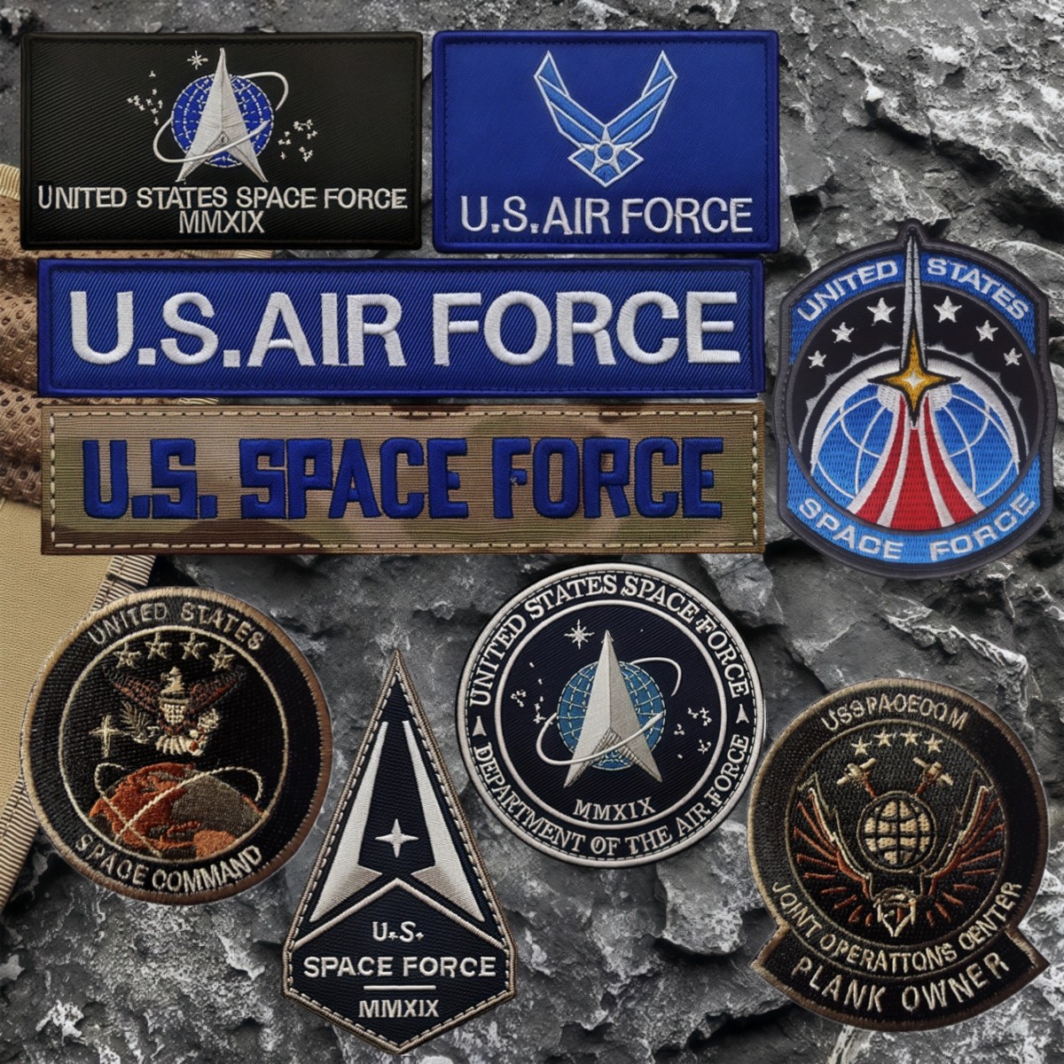 美国太空军臂章USA SPACE FORCE徽章战术背包贴 刺绣魔术贴士气章