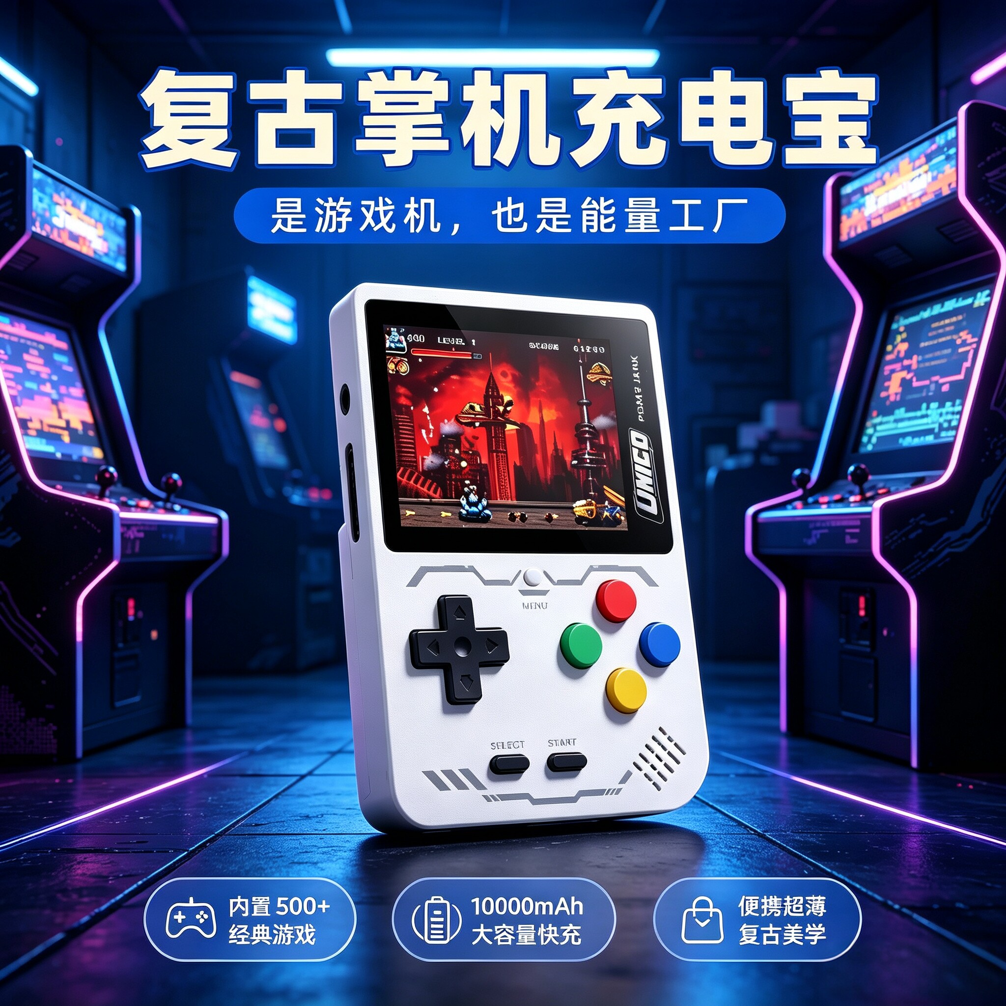 磁吸游戏机充电宝高级感生日礼物图片