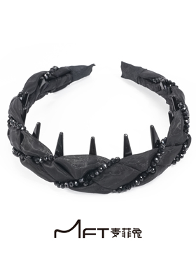 兰壹壹星空发箍水晶缠绕黑色职业蓬松高颅顶锯齿头箍不勒头发饰