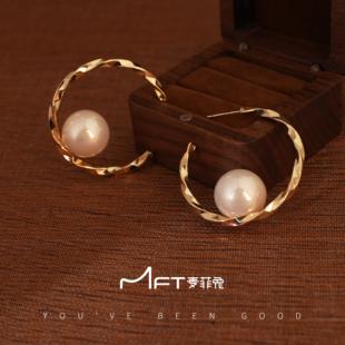 麻花大圈圈轻奢高级925银针通勤耳饰 兰壹壹路路通耳环日韩风格