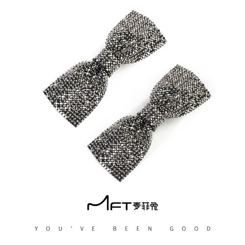 蝴蝶结闪闪半扎发顶夹时尚大气