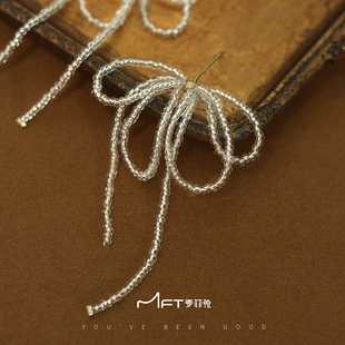 兰壹壹青青子衿耳环法式流苏串珠蝴蝶结耳环小众设计耳饰女